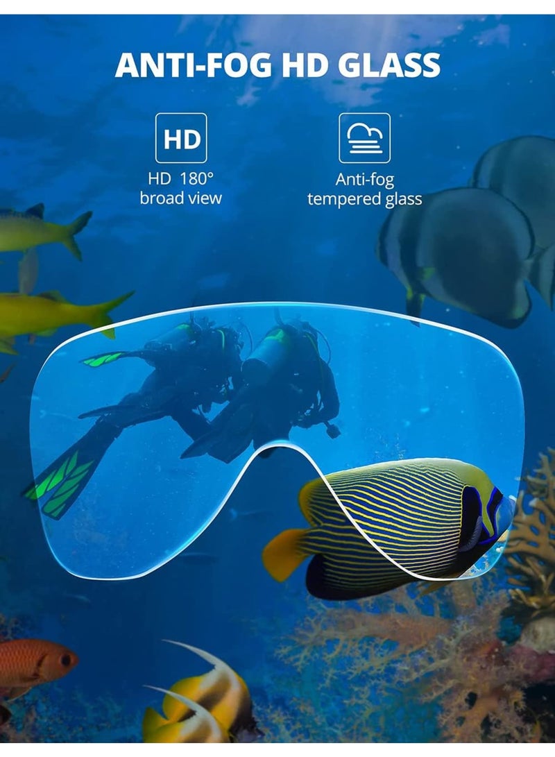 SOLARAE Snorkel Mask, Diving Mask, Scuba Mask Anti-Fog Anti-Leak with Camera Mount Diving Mask Snorkeling Mask, Fold 180°Panoramic Diving Snorkeling Goggles Tempered Glass, for Adults and Young - Image 4