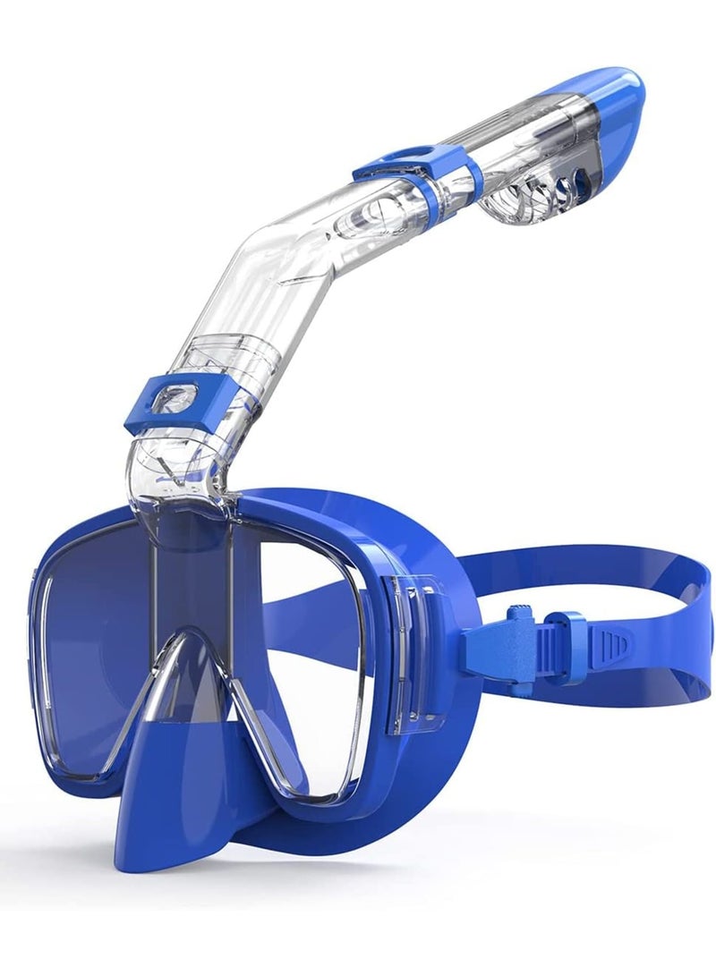 SOLARAE Snorkel Mask, Diving Mask, Scuba Mask Anti-Fog Anti-Leak with Camera Mount Diving Mask Snorkeling Mask, Fold 180°Panoramic Diving Snorkeling Goggles Tempered Glass, for Adults and Young - Image 1