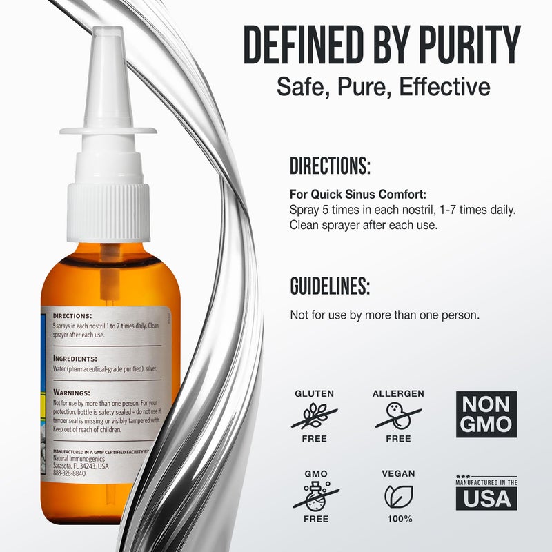 Sovereign Silver Bio-Active Colloidal Silver Hydrosol for Immune Support - 10ppm - 2oz - Nasal Spray - Pack of 2 - Image 3