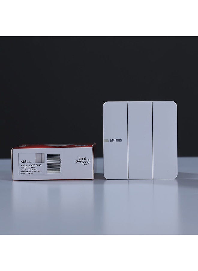 DANUBE HOME Danube Home - Milano 10A 3 Gang 1 Way Switch Wh Ps - Image 4