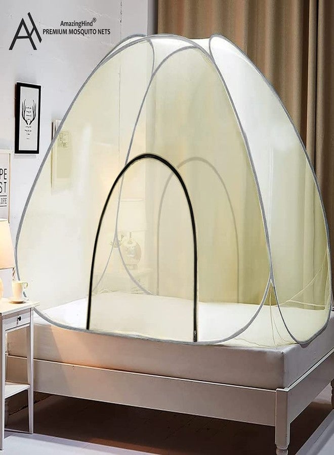 AmazingHind King Size Mosquito Net for Double Bed - Heavy 40 GSM, Foldable with Base Cloth (Assorted) - Image 2