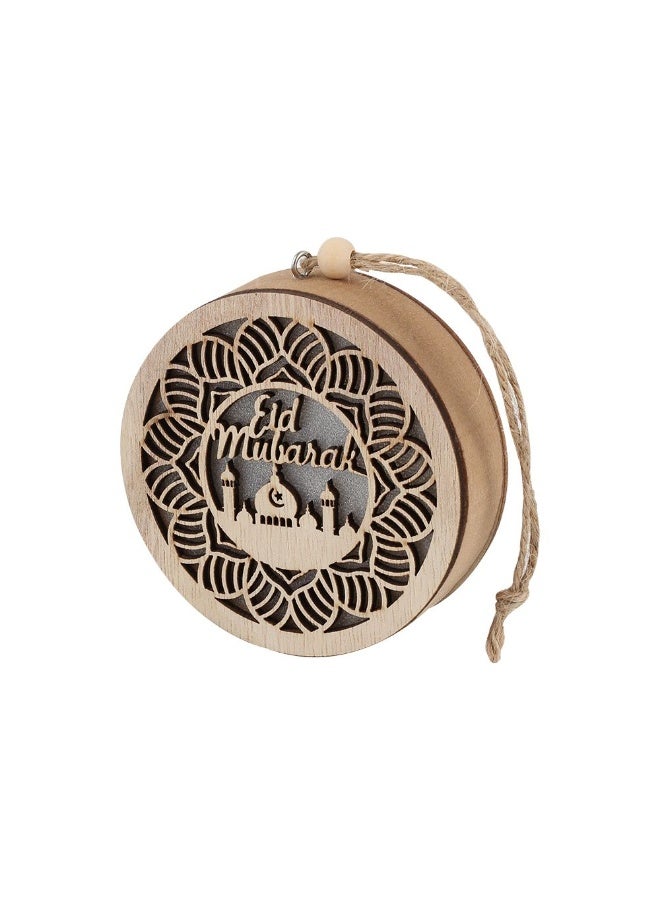 Danube Home Afreen Wood Mosque Shadow Hanging Decor - 8X2.5X8Cm Festive Collection Figurines Natural Brown Islamic Art Home Decor Collection For Ramadan & Eid Decorative Home Accessories - Image 2