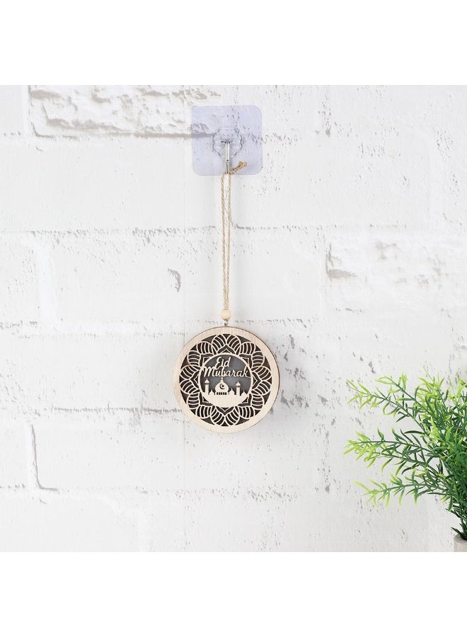 Danube Home Afreen Wood Mosque Shadow Hanging Decor - 8X2.5X8Cm Festive Collection Figurines Natural Brown Islamic Art Home Decor Collection For Ramadan & Eid Decorative Home Accessories - Image 1