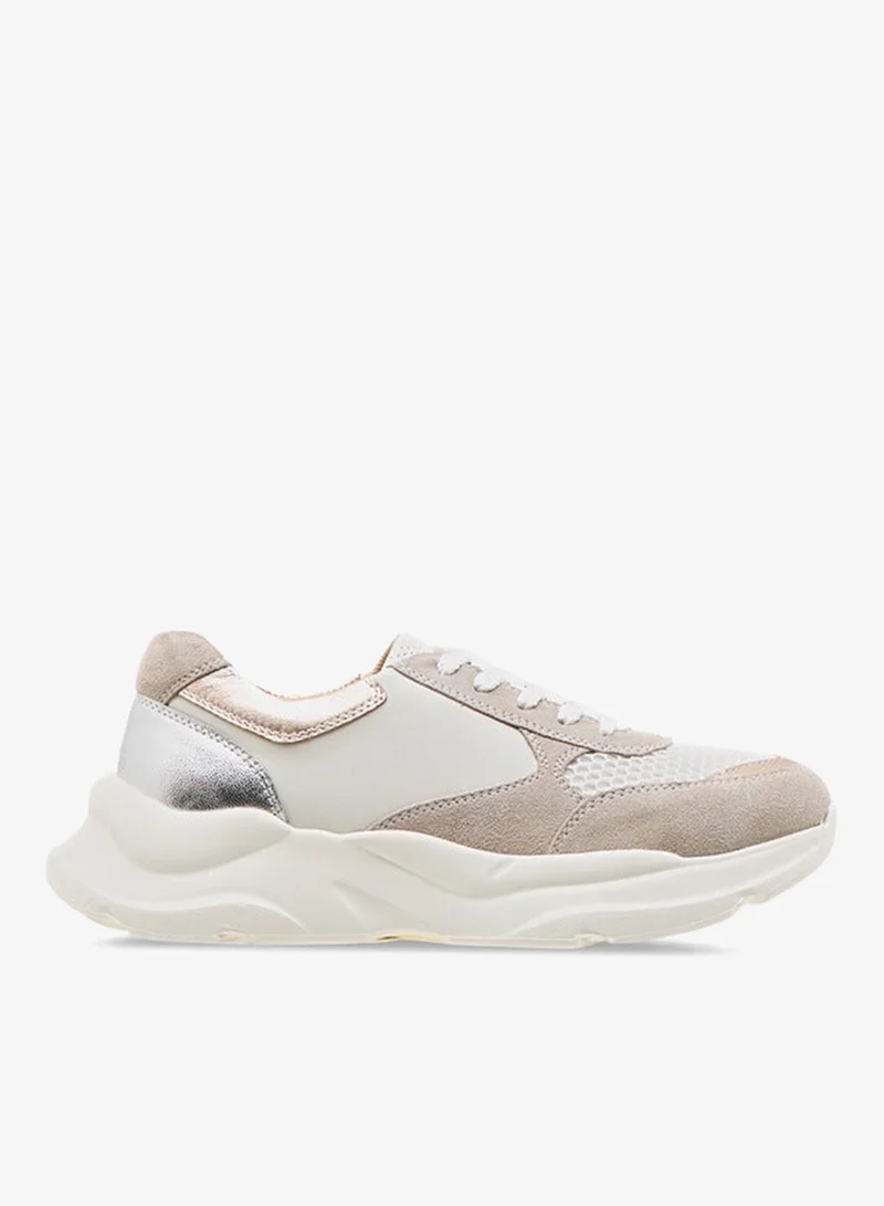 Colourblock Sneakers with Lace-Up Closure