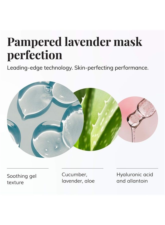 Le Mieux Lavender Floral Mask - Calming Gel Face Mask with Hyaluronic Acid & 7 Botanical Extracts, Soothing Facial Mask for All Skin Types, No Parabens or Sulfates (2 oz / 60 ml)