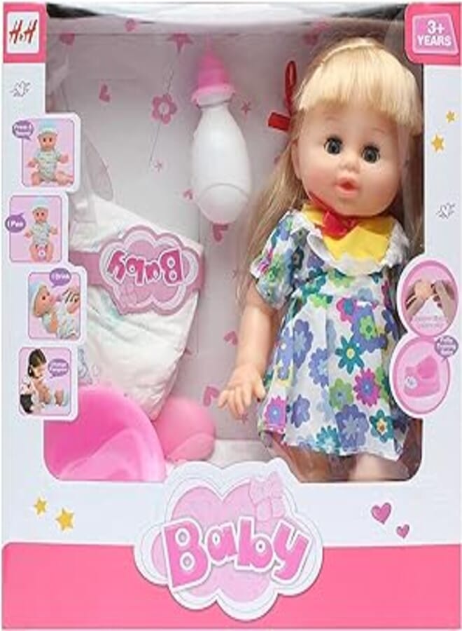 H&H Drink & Wet Potty Training Doll For Girls, Multi Color