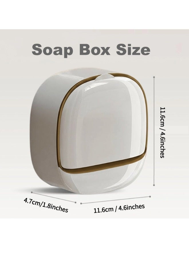 شيبشيب حامل صابون عام للحمام، صحن صابون مع تصريف، صندوق صابون جداري للتثبيت، علبة صابون للحمام أو حوض الاستحمام أو حوض المطبخ - Image 5