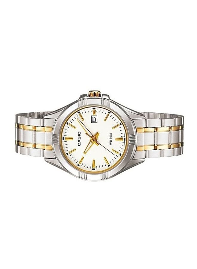 كاسيو ساعة يد إنتايسر بعقارب طراز 1308SG-7A - قياس 49 مم - فضي/ذهبي رجال - Image 5