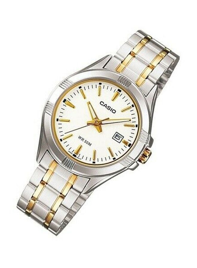 كاسيو ساعة يد إنتايسر بعقارب طراز 1308SG-7A - قياس 49 مم - فضي/ذهبي رجال - Image 4