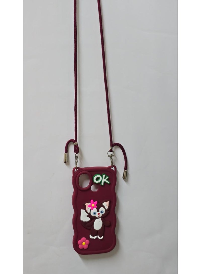 Elegant Back Case With a Distinctive Cartoon Design Compatible With The Phone Infinix Smart 5 With A Crossbody Chain - A Great Choice For Girls . - Image 2