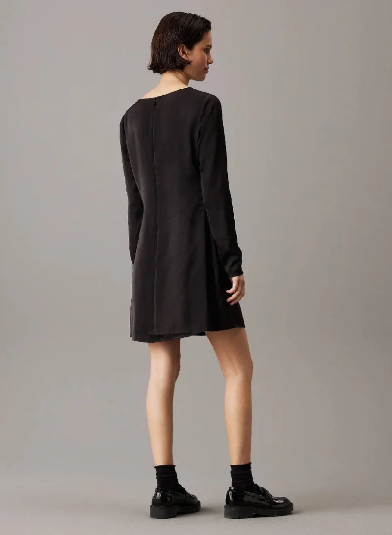 Calvin Klein Jeans Satin Logo Jacquard Mini Dress