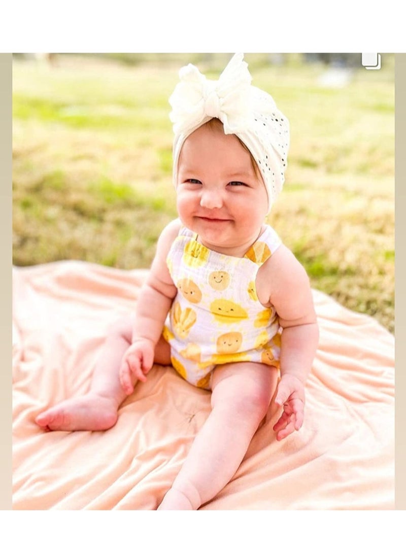 SOLARAE Baby Turban Breathable Soft Turban Hats Beanie Caps Headwraps Little Girl Hat with Bow Hat Toddlers Soft Turban Knotting Hats Cap for Baby Girls Infants Toddlers Kids 6 Pack - Image 3