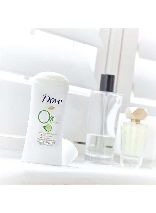 Dove مزيل عرق 0% ألمنيوم حماية من الروائح لمدة 24 ساعة خيار وشاي أخضر مع ¼ مرطبات و0% كحول، 2.6 أونصة (عبوة من 4) - Image 4