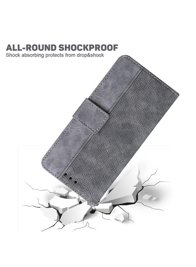 BURAQ Case Cover For Honor 200 Lite Global Geometric Embossed Leather Phone Case(Grey) - Image 5
