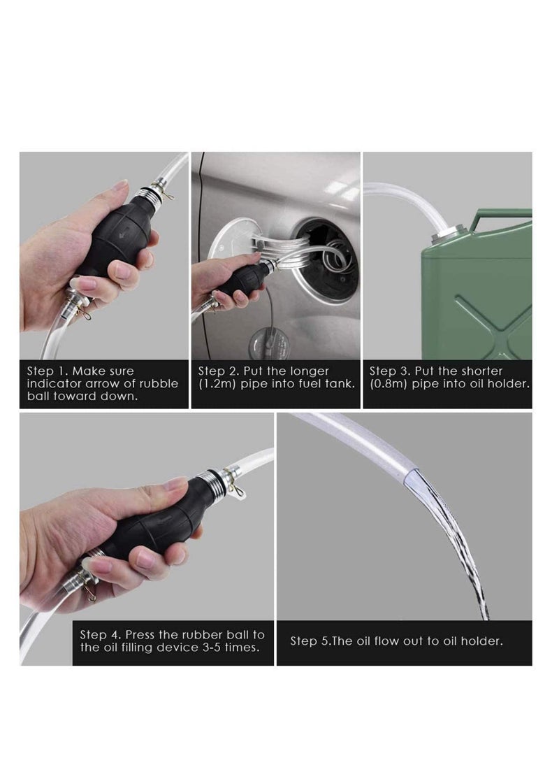 Car Fuel Tank Sucker Gasoline Absorber, Car Fuel Transfer Pump, Gasoline Siphone Hose, Car Fuel Transfer, Newest Siphon Hand Pump, for Gas Gasoline Petrol Diesel Oil Liquid Water Fish Tank