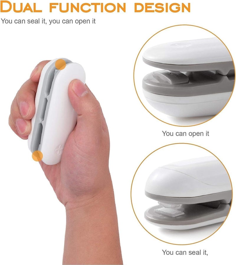 Vivatra (Pack of 1 with Cell) Portable Heat Sealer Mini Sealing Machine for Food Storage Vacuum Bag, Chip, Plastic, Snack Bags, Package Home Closer Storage Tool(Multi-White) - Image 4