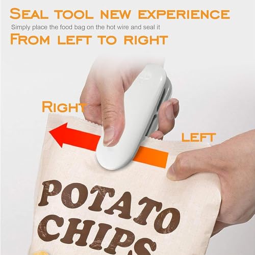 Vivatra (Pack of 1 with Cell) Portable Heat Sealer Mini Sealing Machine for Food Storage Vacuum Bag, Chip, Plastic, Snack Bags, Package Home Closer Storage Tool(Multi-White) - Image 5