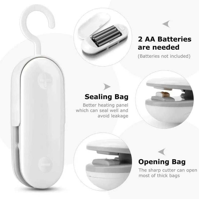 Vivatra (Pack of 1 with Cell) Portable Heat Sealer Mini Sealing Machine for Food Storage Vacuum Bag, Chip, Plastic, Snack Bags, Package Home Closer Storage Tool(Multi-White) - Image 3