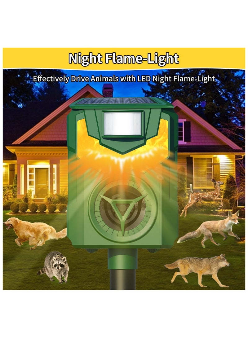 Generic 2025 Upgraded Solar Ultrasonic Animal Repellent Cat Raccoon Deer Coyote Squirrel Skunk Fox Armadillo Rat Deterrent with Motion Activated Waterproof LED Flash, Easy Setup for Outdoor Protection  - Image 2
