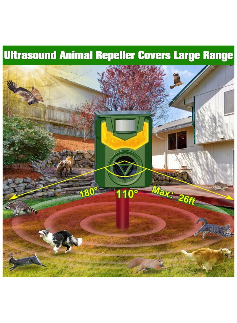 Generic 2025 Upgraded Solar Ultrasonic Animal Repellent Cat Raccoon Deer Coyote Squirrel Skunk Fox Armadillo Rat Deterrent with Motion Activated Waterproof LED Flash, Easy Setup for Outdoor Protection  - Image 4