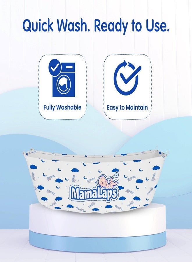 MamaLaps Cotton Swing for Baby with Mosquito Net | Foldable Khoyu Zoli Jhula | Soft Breathable Cloth for Newborns | Compact Travel-Friendly Baby Jholi with Safety Hooks - Image 5