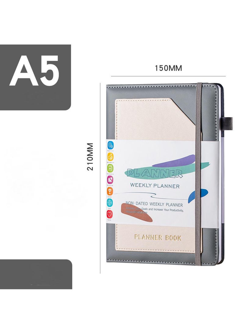 إسكدنيا خطة خطة خطة خطة الأسبوع A5 دفتر الملاحظات ، بما في ذلك 6 ملصقات الخطة - Image 2