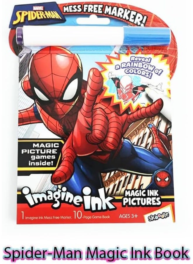 SKOODLE Disney Magic Ink Pictures Coloring Activity Books with Mess Free Marker(Spider-Man) Early Education Doodle Painting Toys for Kids 3+years - Image 2