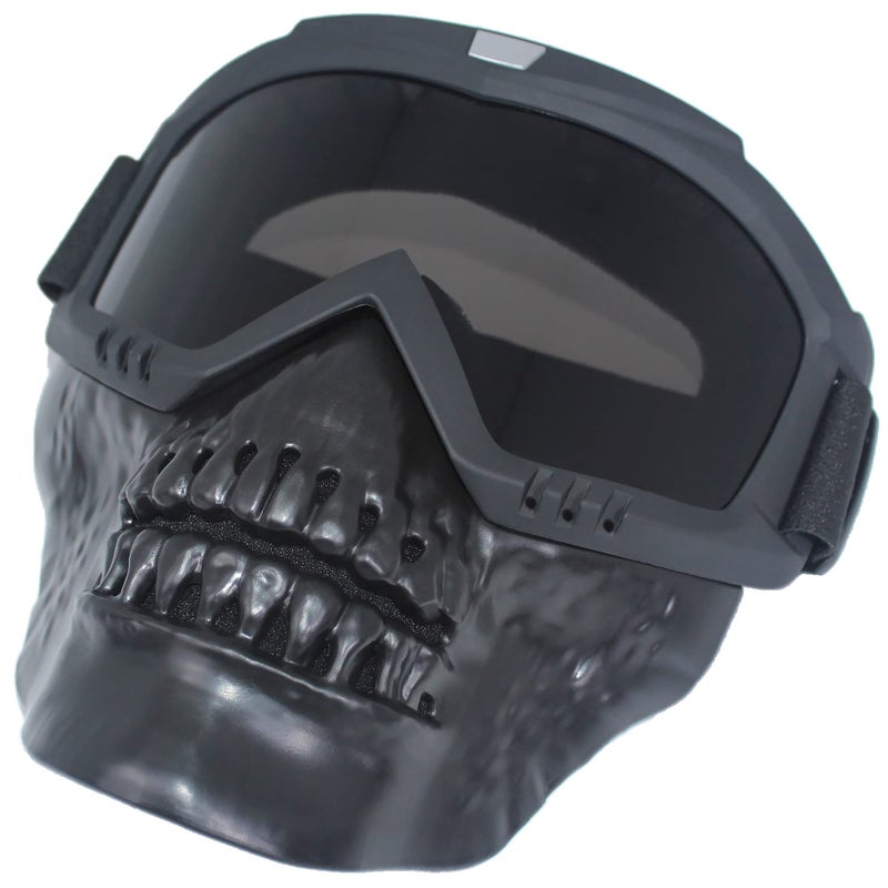 CROSSBODY Skull Motorcycle Goggles with Removable Face Maskï¼ŒAnti-UV Adjustable MX Riding Offroad Cycling Motorbike Protective Glasses Dirt Bike ATV Motocross Eyewear Racing Combat Tactical Goggles - Image 2