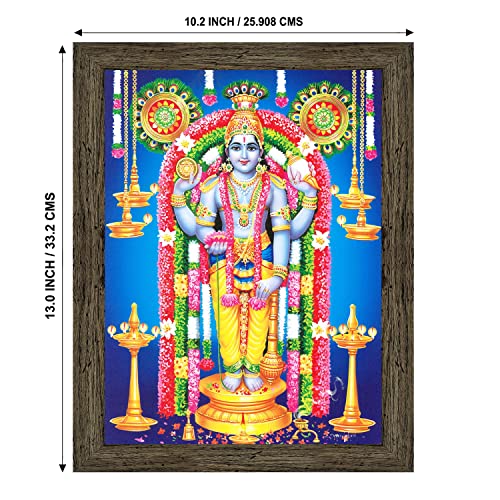 Indianara Lord Guruvayurappan Painting (4339EBY) -Synthetic Fame, 10 x 13 Inch, Multicolor - Image 2