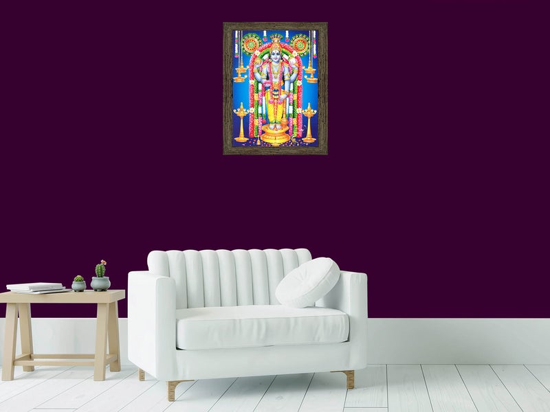 Indianara Lord Guruvayurappan Painting (4339EBY) -Synthetic Fame, 10 x 13 Inch, Multicolor - Image 3
