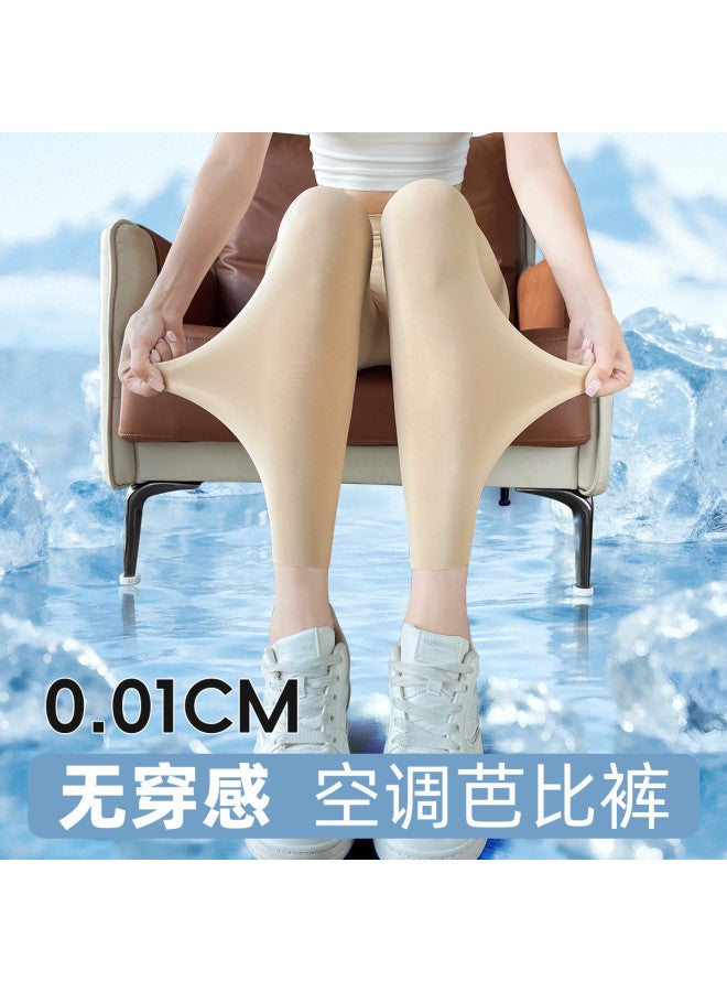 PLANDOO Cool-Touch Icy Sheer Shark Pants For Women, Summer High-Waisted Lifting Wearable Milk-Skin Yoga Leggings - Image 5