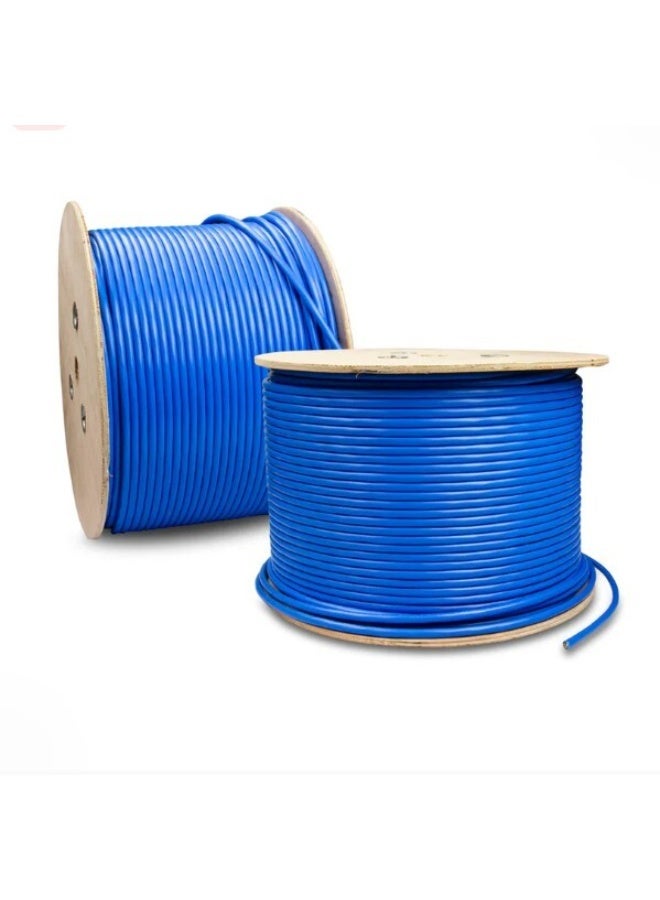 كابل CAT6 UTP أزرق بطول 305 متر، كابل بالجملة، 23 AWG للاتصالات والشبكات - (UTP) كابل Cat 6 ذاتي اللف عالي السرعة، يتضمن 6 مقابس RJ45 (CAT6 UTP عادي، 305 متر) - Image 1