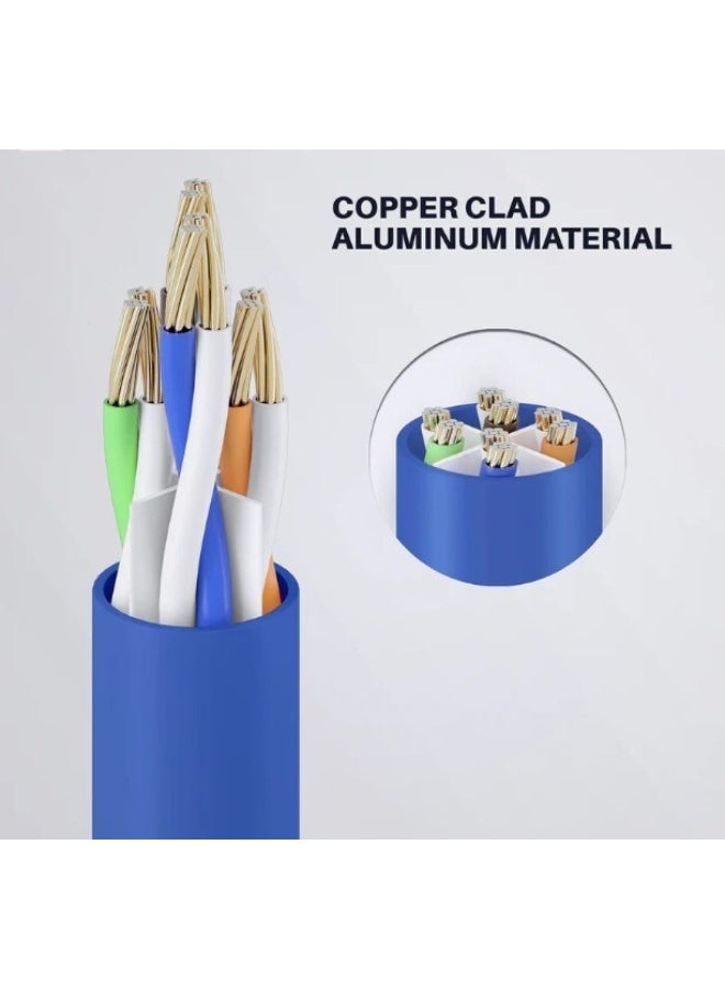 كابل CAT6 UTP أزرق بطول 305 متر، كابل بالجملة، 23 AWG للاتصالات والشبكات - (UTP) كابل Cat 6 ذاتي اللف عالي السرعة، يتضمن 6 مقابس RJ45 (CAT6 UTP عادي، 305 متر) - Image 3