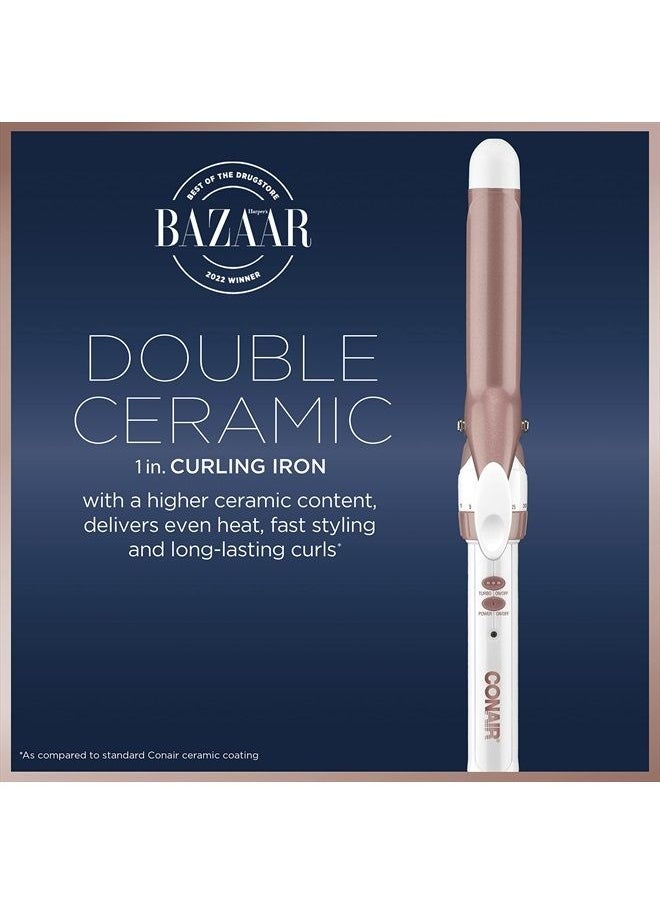 CONAIR Double Ceramic 1-Inch Curling Iron, 1-inch barrel produces classic curls – for use on short, medium, and long hair  - Image 2