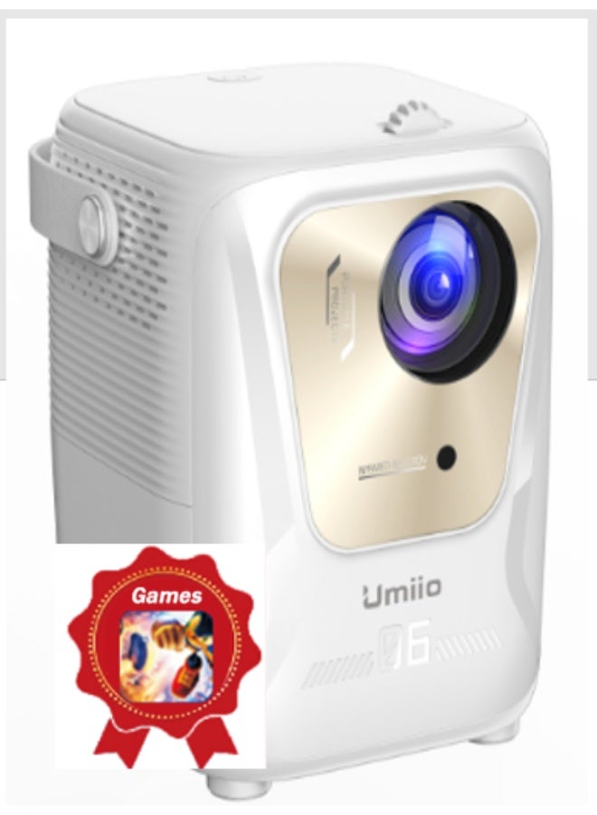 Umiio Umiio Q4 Pro 4K Android Smart Projector | 5G WiFi, Bluetooth 5.2, Dual Wireless Game Controllers, 150” Display, HDMI & USB, Portable Home Theater  - Image 1
