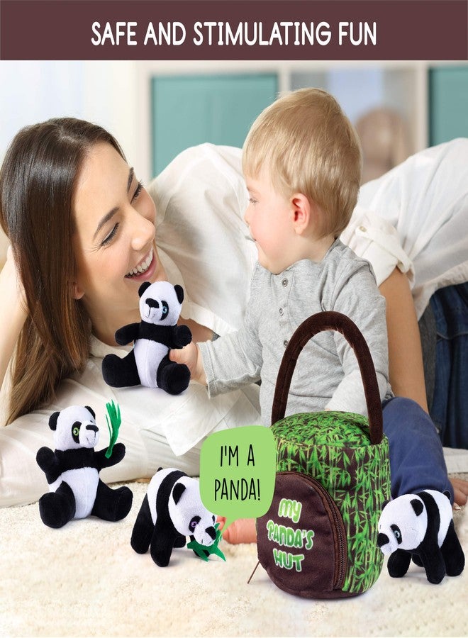 Plush Creations My Talking Panda's Hut Plush Toy Set | Includes 4 Interactive Panda Plush Toys & Panda Hut Carrier | Great Gift for Kids - Image 3