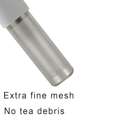 Leden Tea Infuser for Loose Leaf Tea Cute Tea Strainer Ball Stainless Steel Extra Fine Mesh Tea Steeper Filter for Cup Mug Silicone Handle Grey - Image 5