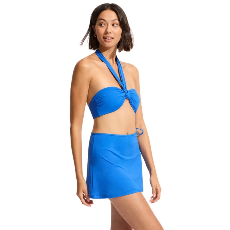 Seafolly  Seafolly Collective Sash Tie Front Bandeau Bikini Top In Azure for Women | Best Price UAE