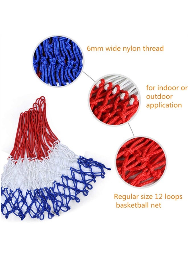 HOMESTAR 2 Pcs Heavy Duty White Basketball Hoop Net, 12 Loop Standard Indoor or Outdoor Nylon Braided Duty Net, Strong and Durable - Image 4