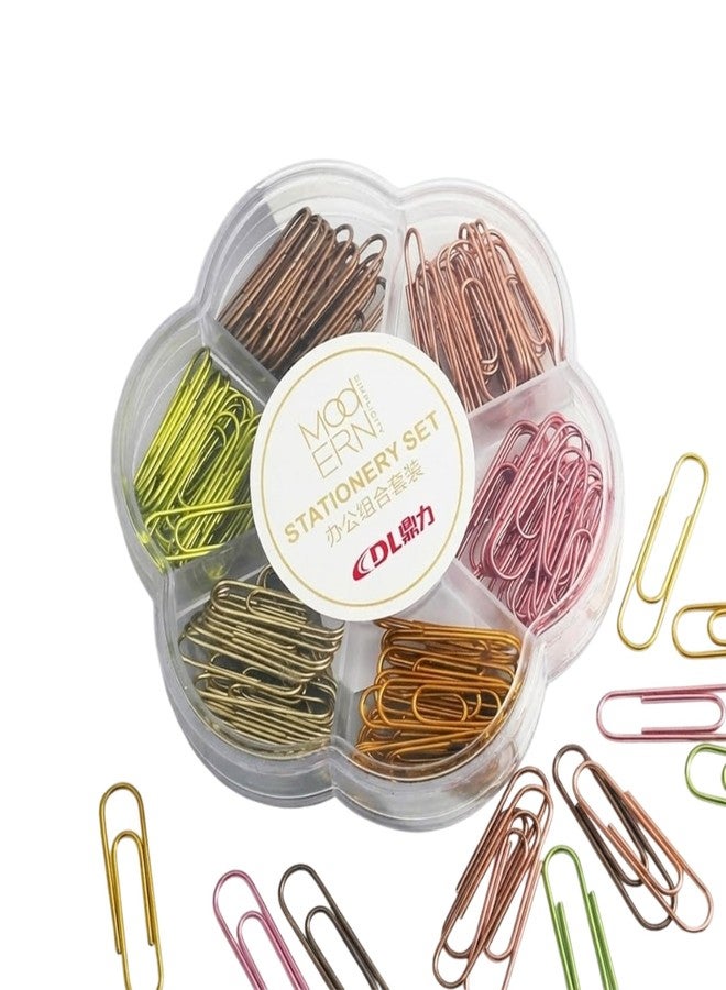 oddpod™ 28mm Multi-Colored Metal Paper Clips/Gem pins/U Pins/File Clips - Reusable Rust Resistant Paper Clips for Office, Home, Schools, Bank, Store, Shop & More (Metallic) - Image 1