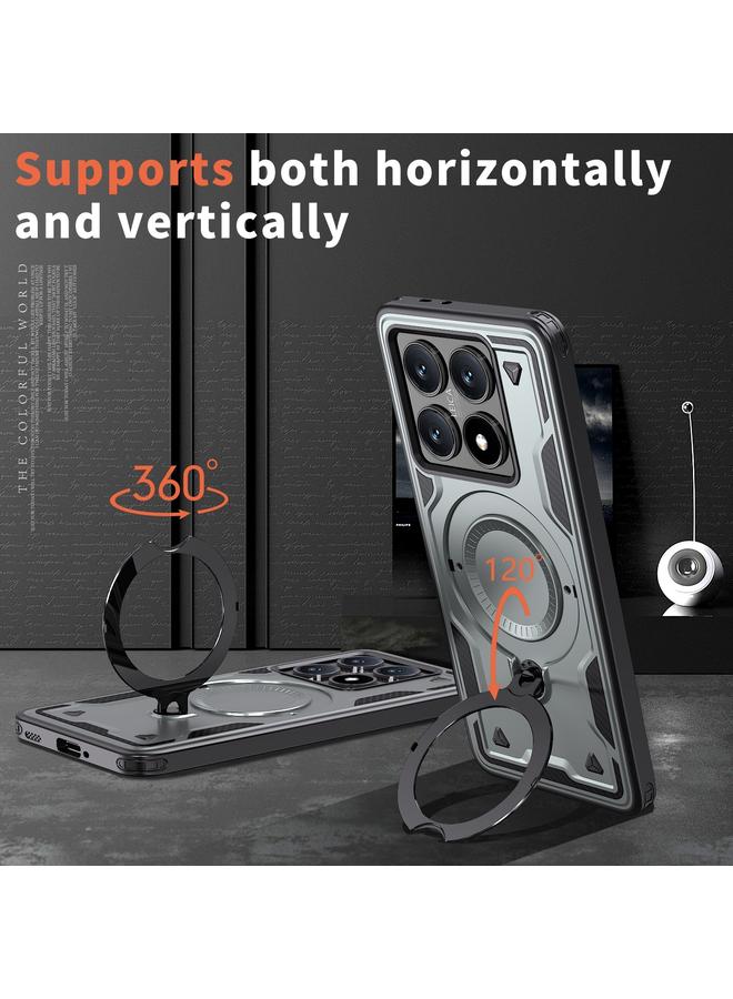 erorex Case For Xiaomi 14T PC Hybrid TPU Armor MagSafe Ring Holder Phone Case - Image 2
