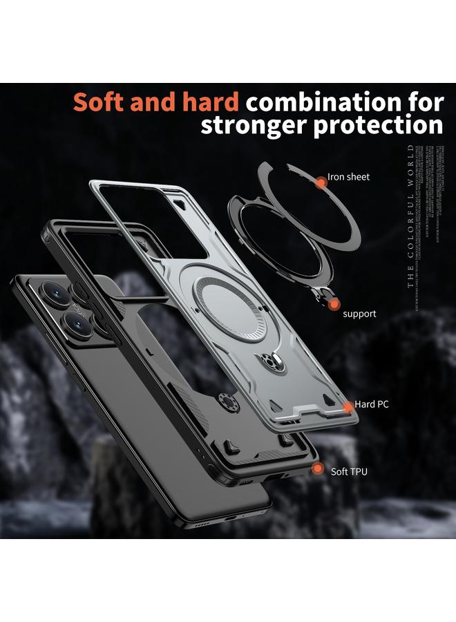 erorex Case For Xiaomi 14T PC Hybrid TPU Armor MagSafe Ring Holder Phone Case - Image 5