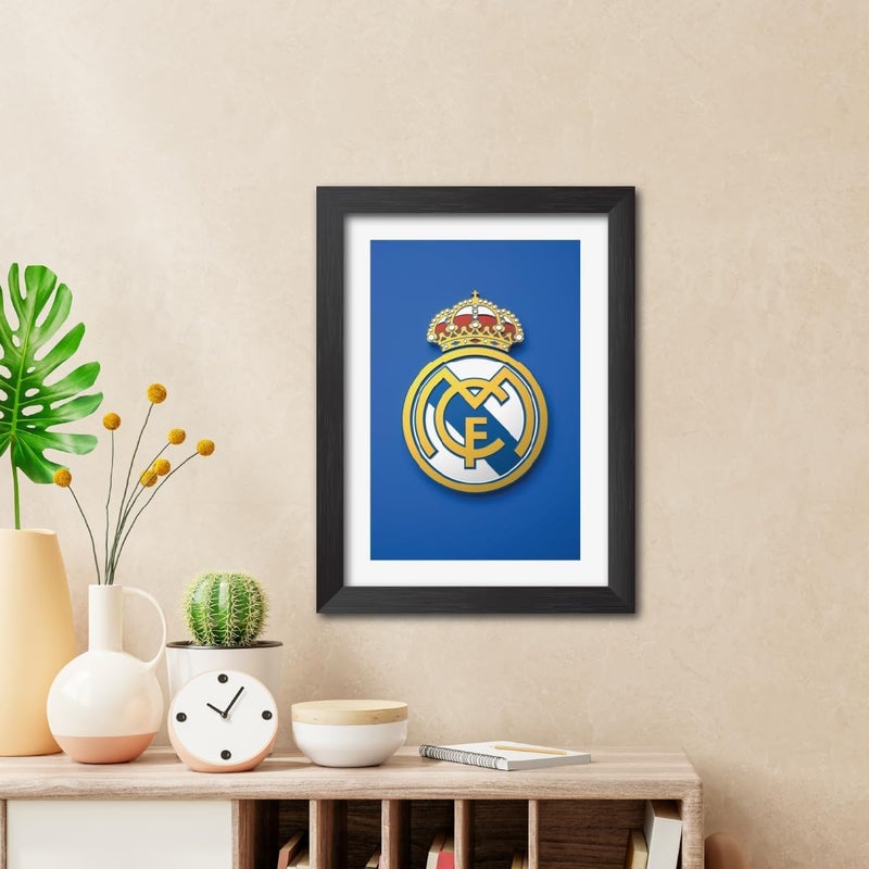 EMODA Real Madrid FC Textured Logo Wall Art – Unframed UV Canvas Print, Football Fan Memorabilia, Bedroom, Office, Living Room Decor, 20×30 cm - Image 2