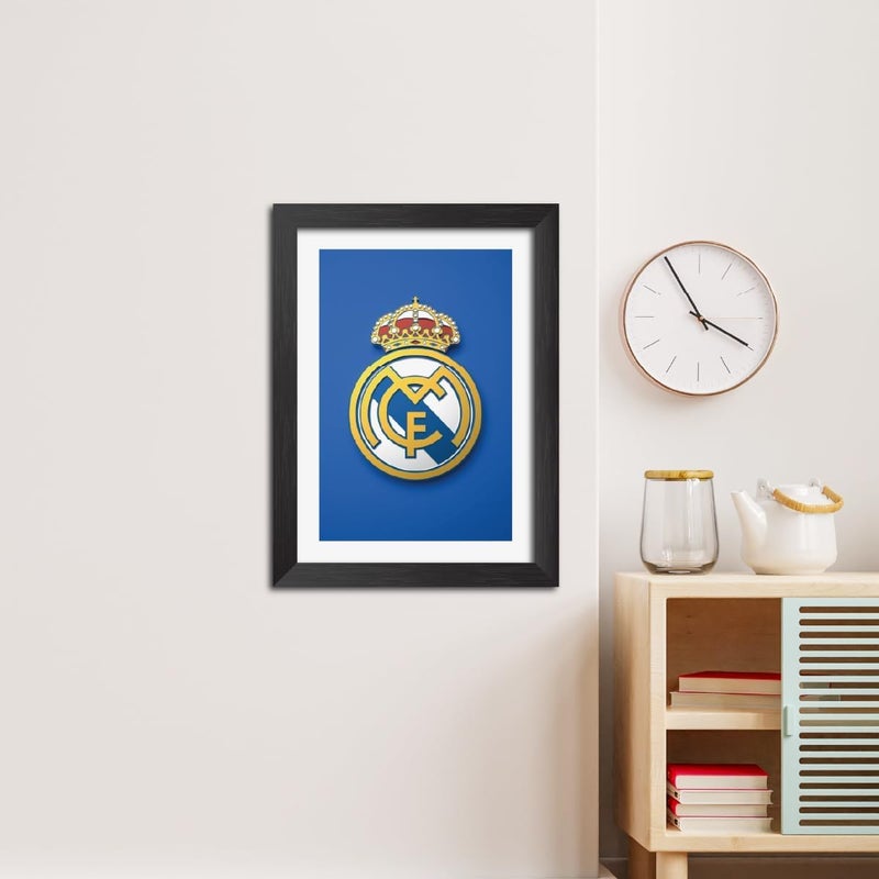 EMODA Real Madrid FC Textured Logo Wall Art – Unframed UV Canvas Print, Football Fan Memorabilia, Bedroom, Office, Living Room Decor, 20×30 cm - Image 3