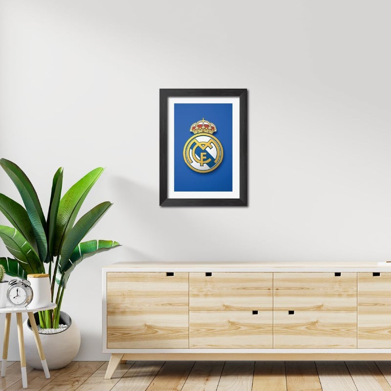EMODA Real Madrid FC Textured Logo Wall Art – Unframed UV Canvas Print, Football Fan Memorabilia, Bedroom, Office, Living Room Decor, 20×30 cm - Image 4