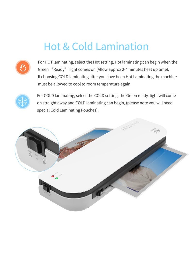 OSMILE SL289 Desktop Laminator Machine Set, A4 A5 A6 Size Hot And Cold Laminating Machine 2 Roller System 9 inches Max Width Suitabe for A4/A5/A6 Laminating Pouches for Home Office School Supplies - Image 5
