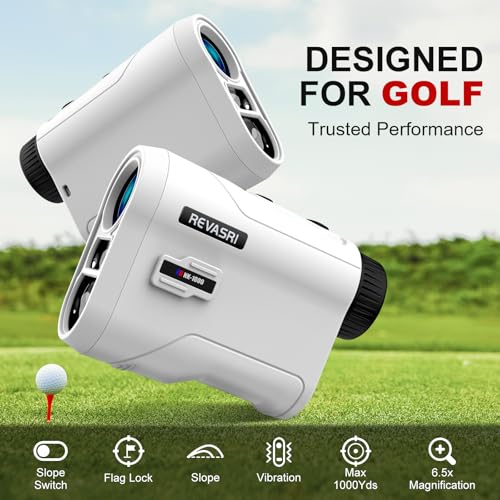 REVASRI Golf Rangefinder with Slope and Pin Lock Vibration, External Slope Switch for Golf Tournament Legal, Rangefinders with Rechargeable Battery 1000YDS Laser Range Finder - Image 2