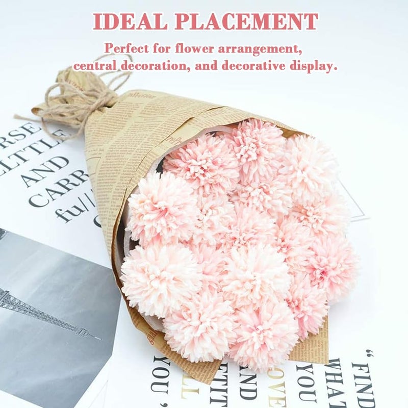 HASTHIP ® 10pcs Artificial Chrysanthemum Flowers, 9'' Realistic Realistic Pink Fabric Chrysanthemum Bouquet for Dining Table Setting, Room Decor, Flower Arrangement, Diwali Festive Decor - Image 5