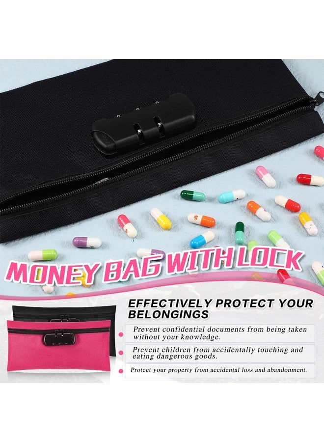 LEIFIDE 6 Pcs Money Bag With Lock 11 X 5.5 Inches Locking Accessories Pouch Lockable Bag Locking Storage Bag Cash Bag With Lock And Zipper Closure For Storing Coins Checks Documents (Colorful Oxford Cloth) - Image 5