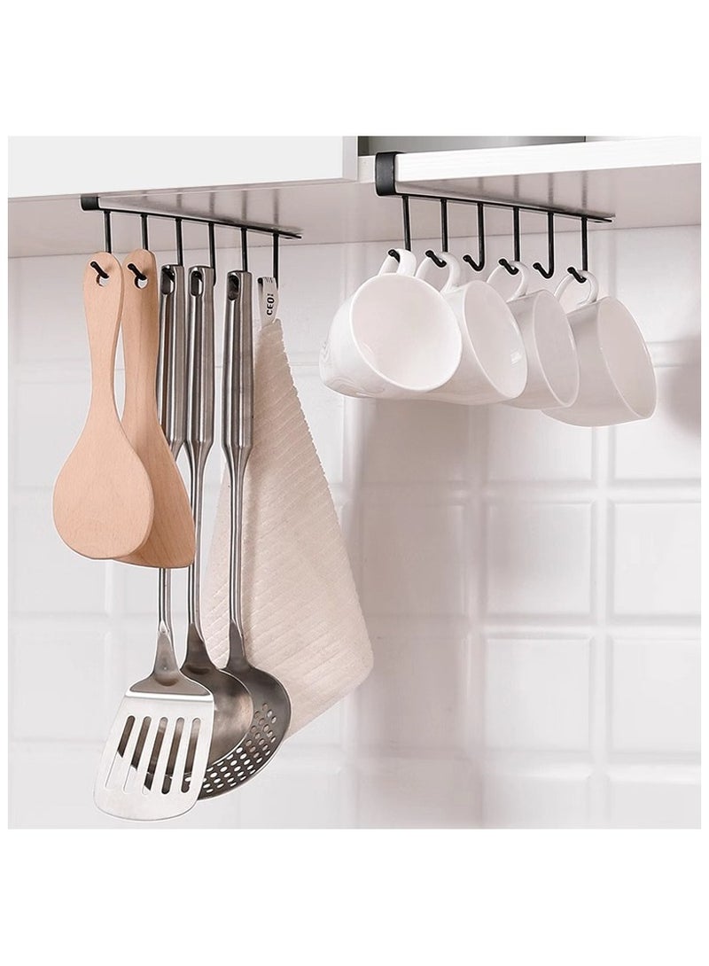 Hooks Cup Holder Hanger Under Cabinet Hang Kitchen Cabinet Under Shelf Storage Rack Organizer - Image 4